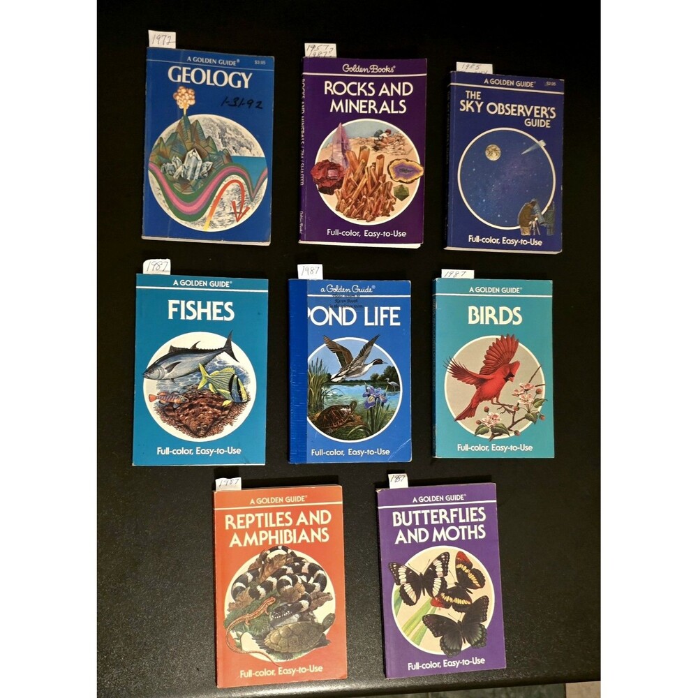 8 Golden Book Guides Collection 70's-80's Variety Subjects Spines Not Cracked